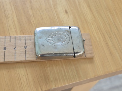 Antique silver tone vesta case - vesta,