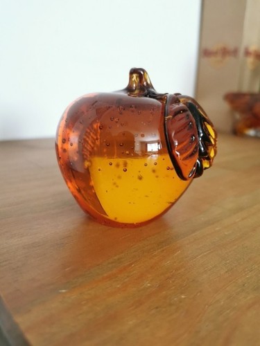 Heavy amber art glass - art, murano