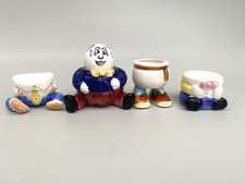 4x Vintage Novelty legs / sitting Ceramic Egg Cups