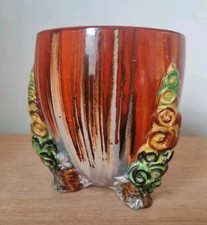 Clarice Cliff  My Garden Red Delecia pattern Vase. (some restoration )