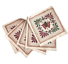 5 Vintage Hand Embroidered Pillow Cushion Covers Textile Indian Mexican Wool 12"