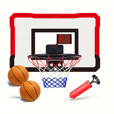 Mini Basketball Hoop Net Indoor Over the Door Backboard With Ball Pump Game Set