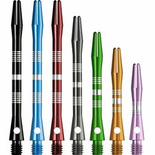 5 SETS (15 Stems) Aluminium Dart Stems Shafts Regrooved Ali Alloy Striped