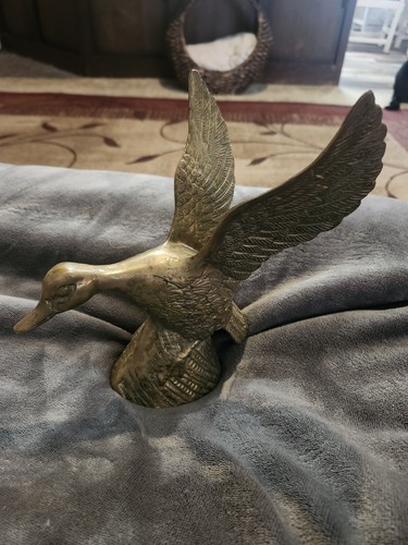 Vintage flying brass duck - vintage,