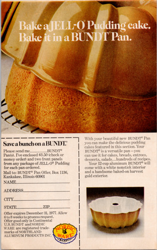 Jell bundt vintage 1977 - bundt,