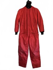 Vintage Red Ski Suit – Retro 80s/90s One Piece with Zipped Legs – Approx. Size M