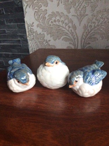 Vintage porcelain bluebirds - bluebirds, by
