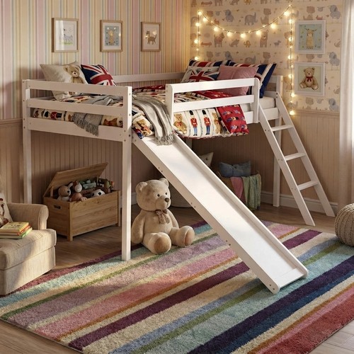 Kids loft bunk bed - loft, slide