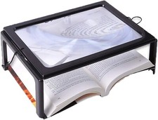 Hands Free LED Magnifier Reading Large Sheet Magnifier Reading PVC Glass 3X Zoom