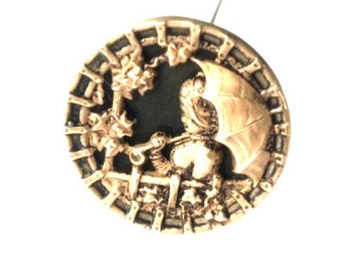 Antique metal picture hat - metal, pin