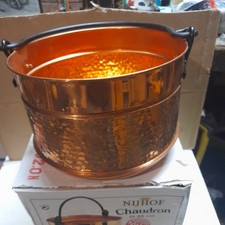 Copper cauldron planter pot tub pan new Dutch shiny plant garden country cottage
