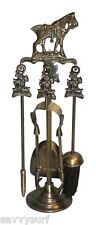 Horse Brass Fireplace Companion Set Fireplace Accessories Fire Side Tools Poker