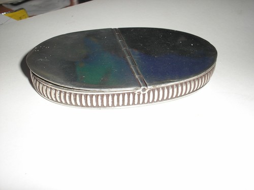 Rare vintage oval pewter - a,