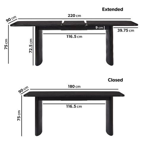 Large black oak extendable - large,