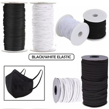 Round/Flat Elastic Cord Black
