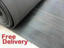 Ribbed rubber matting - matting, 1m