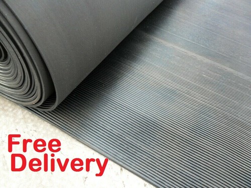 Ribbed rubber matting wide - rubber,