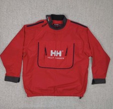 Helly Hansen Sailing Smock Size S Red Oversized Waterproof Jacket Windbreaker