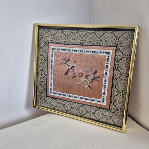 Vintage framed chinese silk - chinese,