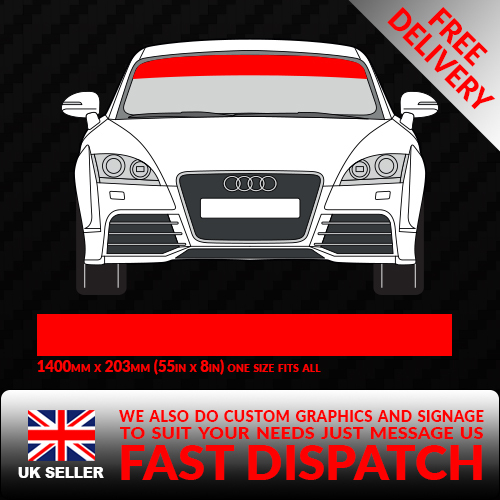 Red windscreen sun strip - red,