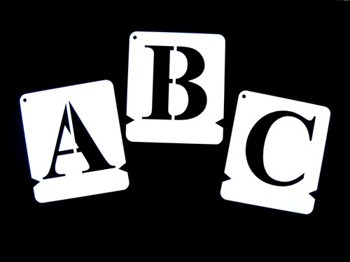 Letter and number - number, stencil