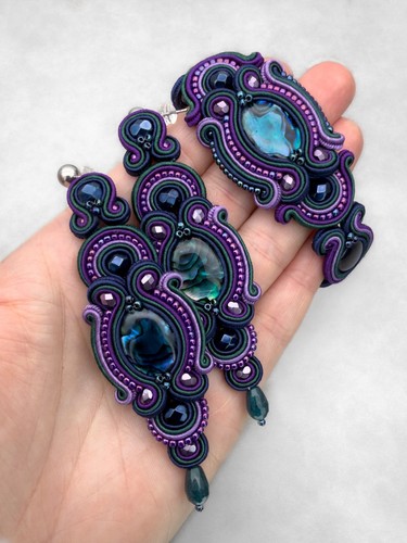 Handcrafted soutache earrings - handcrafted,