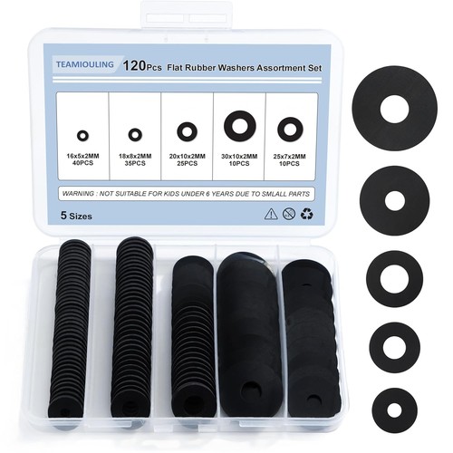 120pcs rubber washers assorted - washers,