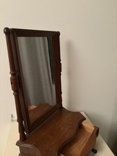 Vintage Wooden Tilted Dressing Table Mirror
