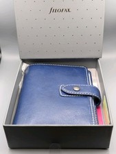 Rare Filofax Malden Pocket Leather Organiser-Blue Boxed