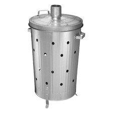 LARGE 90LTR INCINERATOR FIRE BIN GALVANISED GARDEN BURNING RUBBISH TRASH