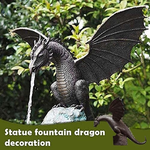 Garden dragon statue - garden, fountain