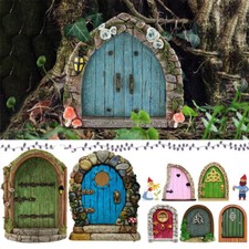 Mini Fairy Garden Door Mini Garden Door Wooden Elf Door Embellishments Wooden