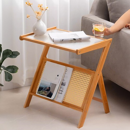 Bamboo end side table - bamboo,