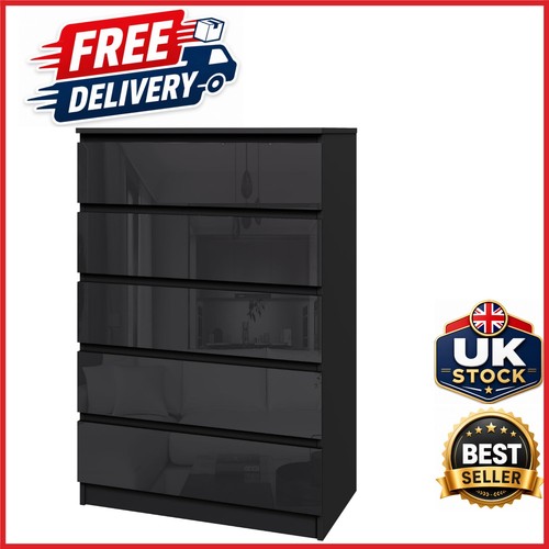 Drawer wooden dresser black - 5,