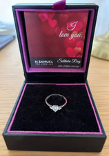 H Samuel - 9ct White Gold "I Love You" Ring - SIZE L - Unworn - Eternity Heart