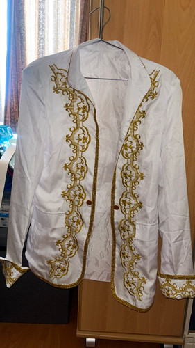 Men white gold embroidered - men's,
