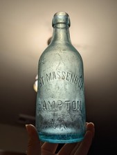 Robert Massenburg Hampton VA Blob Top  Rare Virginia Soda Bottle Approx. 1880s