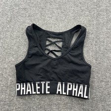 Alphalete Sports Bra Small Black Gym Crossfit Yoga Running Outdoor Hiking