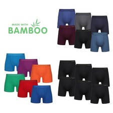 Mens Bamboo Boxers 6 Pack Breathable Elasticated Waistband Elastane Stretch S-XL