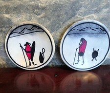 A Pair of 10cm Hand Carved and