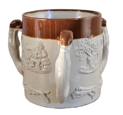 Antique english stoneware cup - english,