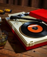ANABAS GP-N3R Audio Nostalgic Portable Vinyl Records LP Player Red color