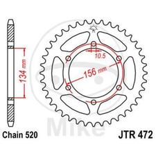 Sprocket  40 teeth pitch 520 134 / 156 for Kawasaki KR-1 250 B KR-1S 250 C