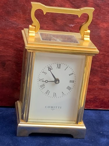 Carriage clock marked comitti - carriage,