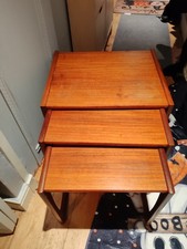 QUALITY RETRO G.PLAN TEAK NEST 3 TABLES, NESTING TABLES STYLISH DESIGN, 60s/70s