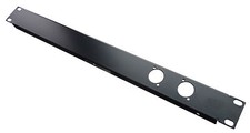 1U  Rack Panel 2 XLR holes Black finish made by AllMetalParts