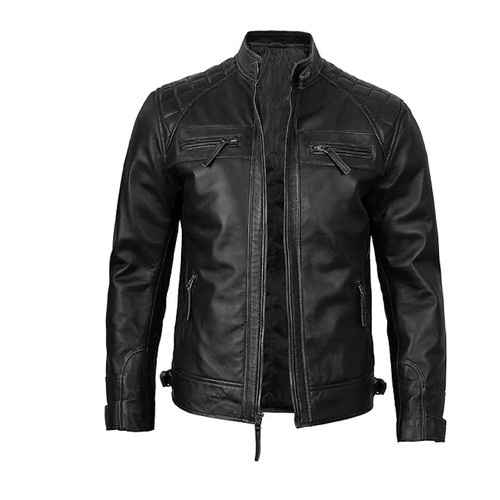 Mens black real leather - black,