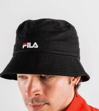 FILA Bucket Hat New Men's One Size Black Fila Logo – Stylish Summer Cap