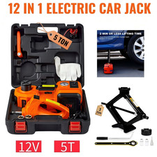 Electric Car Jack with Tire Inflator Pump 12V 5 Ton Hydraulic Car Jack Lift Kit