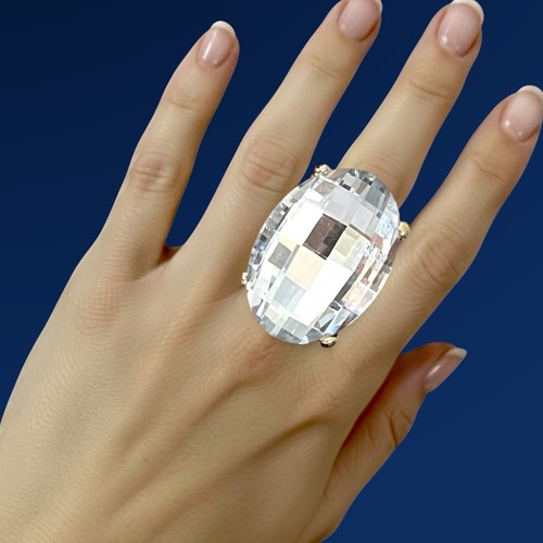 Oversized oval clear crystals - oversized,